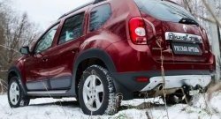 4 999 р. Накладка на задний бампер RA Renault Duster HS дорестайлинг (2010-2015) (Поверхность шагрень (серый металлик))  с доставкой в г. Москва. Увеличить фотографию 2