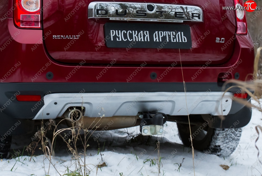 4 999 р. Накладка на задний бампер RA Renault Duster HS дорестайлинг (2010-2015) (Поверхность шагрень (серый металлик))  с доставкой в г. Москва