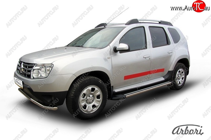 12 509 р. Порожки для ног Arbori Luxe Black Renault Duster HS дорестайлинг (2010-2015)  с доставкой в г. Москва