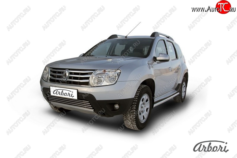 14 759 р. Защита штатных порогов Arbori (нержавейка, d57 mm). Renault Duster HS дорестайлинг (2010-2015)  с доставкой в г. Москва