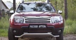 2 179 р. Защитная сетка решетки переднего бампера (c дхо и обвесом) РА Renault Duster HS дорестайлинг (2010-2015)  с доставкой в г. Москва. Увеличить фотографию 2