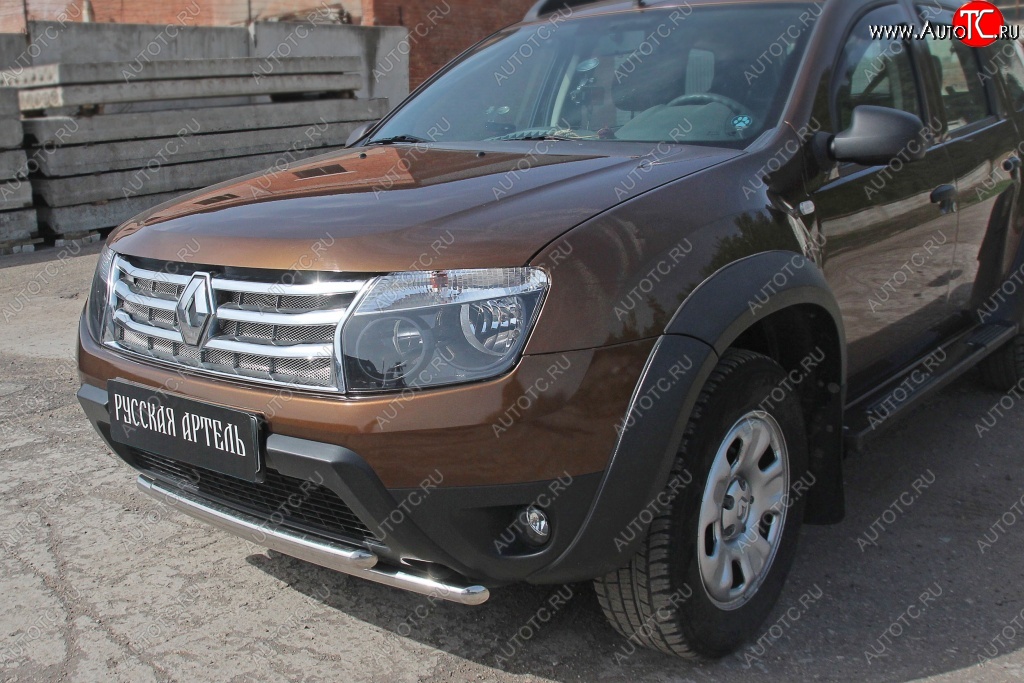 689 р. Защитная сетка решетки радиатора РА (металлик) Renault Duster HS дорестайлинг (2010-2015)  с доставкой в г. Москва