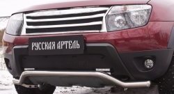 1 189 р. Зимняя заглушка решетки переднего бампера (с дхо и обвесом) РА Renault Duster HS дорестайлинг (2010-2015)  с доставкой в г. Москва. Увеличить фотографию 3