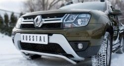 11 349 р. Защита переднего бампера (Ø42 мм волна, нержавейка) SLITKOFF  Renault Duster  HS (2015-2021) рестайлинг  с доставкой в г. Москва. Увеличить фотографию 2