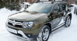 11 349 р. Защита переднего бампера (Ø42 мм волна, нержавейка) SLITKOFF  Renault Duster  HS (2015-2021) рестайлинг  с доставкой в г. Москва. Увеличить фотографию 4