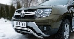 11 999 р. Защита переднего бампера (Ø63 мм волна, нержавейка) SLITKOFF  Renault Duster  HS (2015-2021) рестайлинг  с доставкой в г. Москва. Увеличить фотографию 2