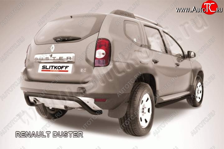 7 999 р. Защита задняя Slitkoff Renault Duster HS дорестайлинг (2010-2015) (Цвет: серебристый)  с доставкой в г. Москва