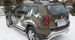 12 799 р. Защита заднего бампера (Ø63 мм волна, нержавейка) SLITKOFF Renault Duster HS рестайлинг (2015-2021)  с доставкой в г. Москва. Увеличить фотографию 4