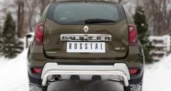 Защита заднего бампера (Ø63 мм волна, нержавейка) SLITKOFF Renault Duster HS рестайлинг (2015-2021)