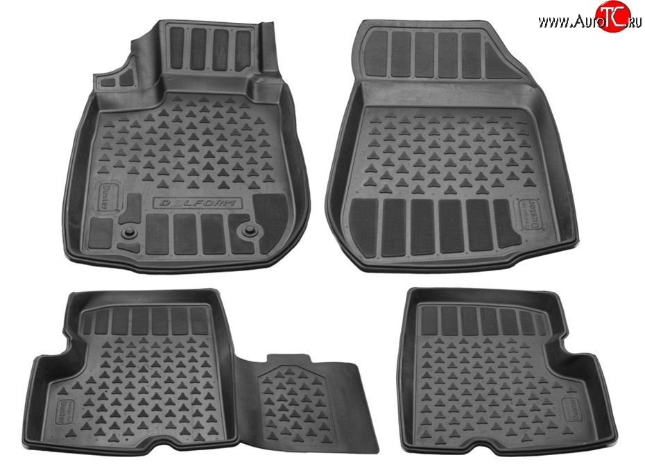1 299 р. Комплект ковриков в салон Delform 4 шт. (полиуретан) Renault Duster HS дорестайлинг (2010-2015)  с доставкой в г. Москва