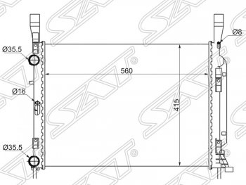 7 999 р. Радиатор двигателя SAT  Renault Kangoo  KW0 (2008-2013) дорестайлинг  с доставкой в г. Москва. Увеличить фотографию 1