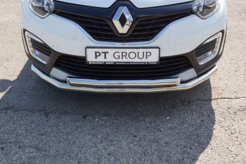 22 349 р. Защита переднего бампера двойная из труб d63/63 мм Petroil Tuning  Renault Kaptur (2016-2020) дорестайлинг (Нержавеющая полированная сталь)  с доставкой в г. Москва. Увеличить фотографию 3