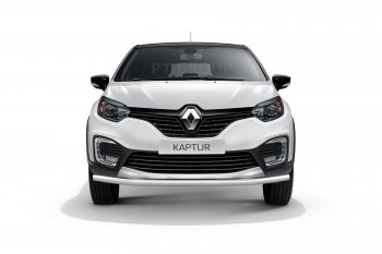 16 849 р. Защита переднего бампера одинарная из трубы d63 мм Petroil Tuning  Renault Kaptur (2016-2020) дорестайлинг (Нержавеющая полированная сталь)  с доставкой в г. Москва. Увеличить фотографию 2