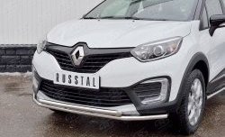 16 849 р. Защита переднего бампера (2 трубыØ42 мм, нержавейка) SLITKOFF  Renault Kaptur (2016-2020) дорестайлинг  с доставкой в г. Москва. Увеличить фотографию 2