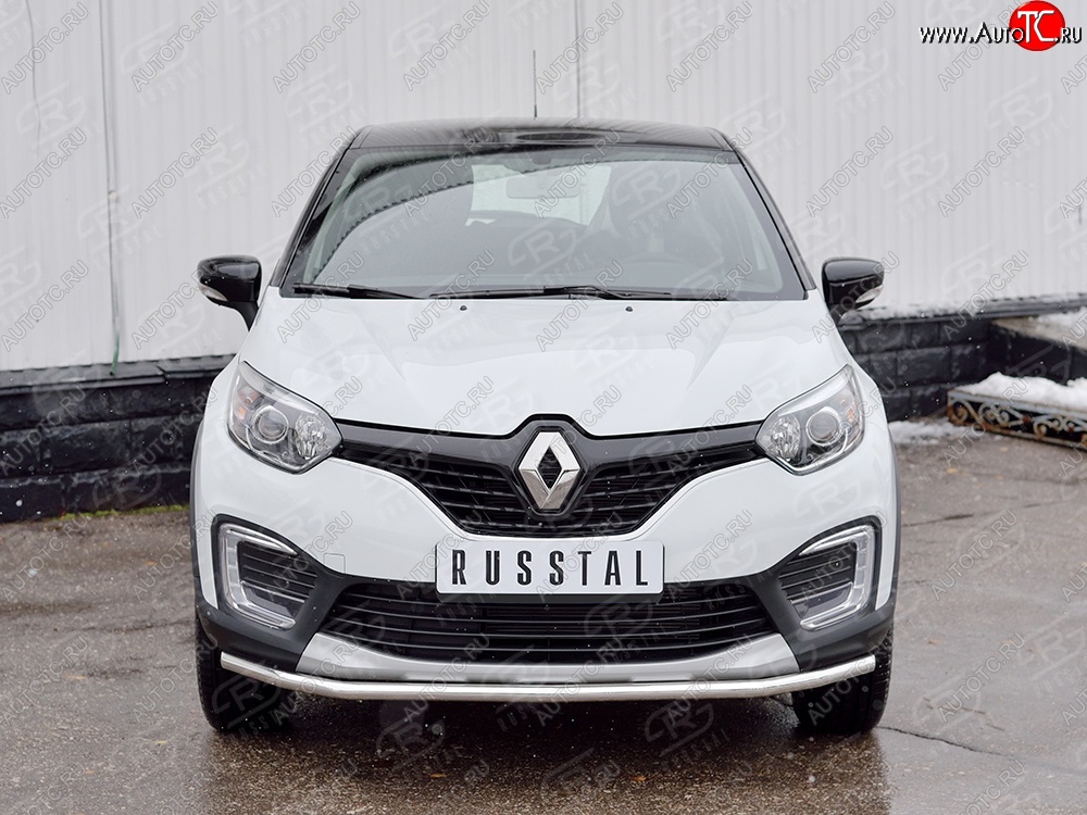 13 199 р. Защита переднего бампера (Ø42 мм, нержавейка) SLITKOFF  Renault Kaptur (2016-2020) дорестайлинг  с доставкой в г. Москва