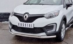 17 799 р. Защита переднего бампера (2 трубыØ63 и 42 мм, нержавейка) SLITKOFF  Renault Kaptur (2016-2020) дорестайлинг  с доставкой в г. Москва. Увеличить фотографию 3