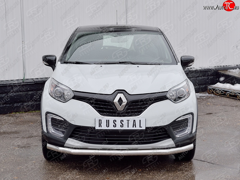 15 449 р. Защита переднего бампера (Ø63 мм, нержавейка) SLITKOFF Renault Kaptur дорестайлинг (2016-2020)  с доставкой в г. Москва