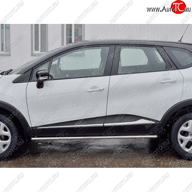 15 599 р. Защита порогов из круглой трубы диаметром 42 мм SLITKOFF v3  Renault Kaptur (2016-2025) дорестайлинг, рестайлинг  с доставкой в г. Москва