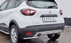 10 999 р. Защита заднего бампера (Ø42 мм уголки, нержавейка) SLITKOFF Renault Kaptur дорестайлинг (2016-2020)  с доставкой в г. Москва. Увеличить фотографию 3