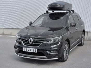 12 999 р. Защита переднего бампера (Ø42 мм, нержавейка) SLITKOFF Renault Koleos 2 (2016-2024)  с доставкой в г. Москва. Увеличить фотографию 2