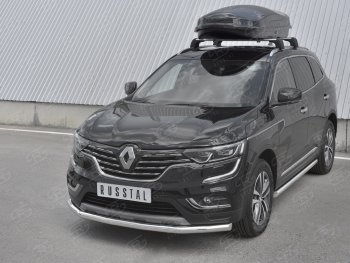 18 599 р. Защита переднего бампера (Ø63 мм, нержавейка) SLITKOFF  Renault Koleos  2 (2016-2025)  с доставкой в г. Москва. Увеличить фотографию 2