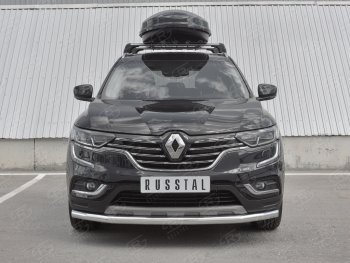 Защита переднего бампера (Ø63 мм, нержавейка) SLITKOFF Renault Koleos 2 (2016-2024)