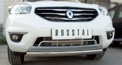 19 099 р. Защита переднего бампера (Ø75х42 мм, нержавейка) Russtal Renault Koleos 1 Phase 2 (2011-2013)  с доставкой в г. Москва. Увеличить фотографию 3