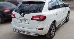 Защита заднего бампера (Ø76 и 42 мм, нержавейка) SLITKOFF Renault Koleos 1 Phase 2 (2011-2013)