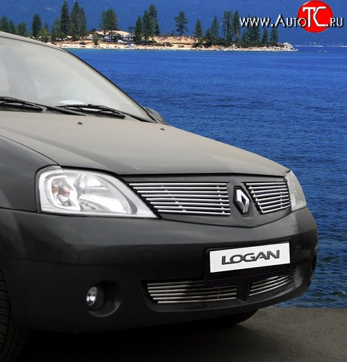 4 148 р. Декоративные вставки решетки радиатора Novline Renault Logan 1 дорестайлинг (2004-2010)  с доставкой в г. Москва