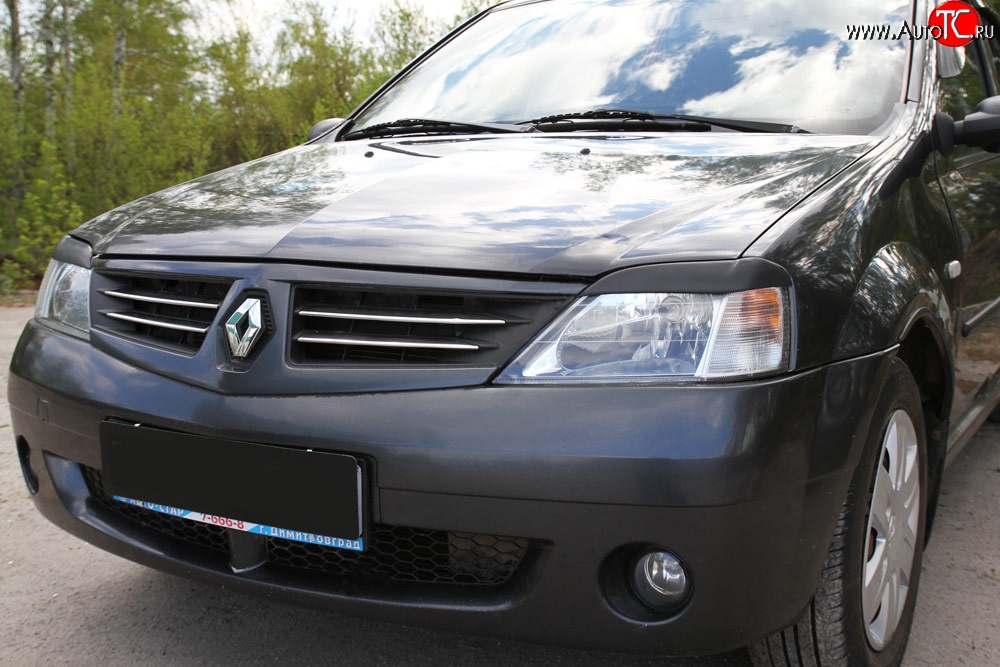 489 р. Реснички RA на фары Renault Logan 1 дорестайлинг (2004-2010) (Неокрашенные)  с доставкой в г. Москва