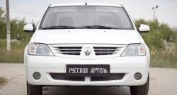 1 589 р. Защитная сетка решетки переднего бампера РА Renault Logan 1 дорестайлинг (2004-2010)  с доставкой в г. Москва. Увеличить фотографию 2