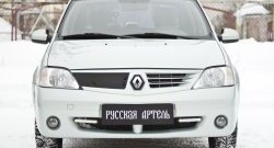 879 р. Зимняя заглушка решетки радиатора РА Renault Logan 1 дорестайлинг (2004-2010)  с доставкой в г. Москва. Увеличить фотографию 3