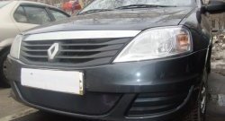 1 229 р. Сетка на бампер Russtal (черная) Renault Logan 1 рестайлинг (2010-2016)  с доставкой в г. Москва. Увеличить фотографию 1