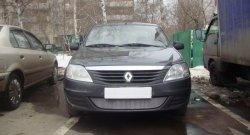 1 899 р. Сетка на бампер Russtal (хром) Renault Logan 1 рестайлинг (2010-2016)  с доставкой в г. Москва. Увеличить фотографию 4