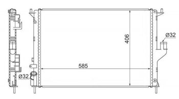 Радиатор SAT (1.4/1.6 с кондиционером, 2.0 без АС) Renault Logan 2 дорестайлинг (2014-2018)