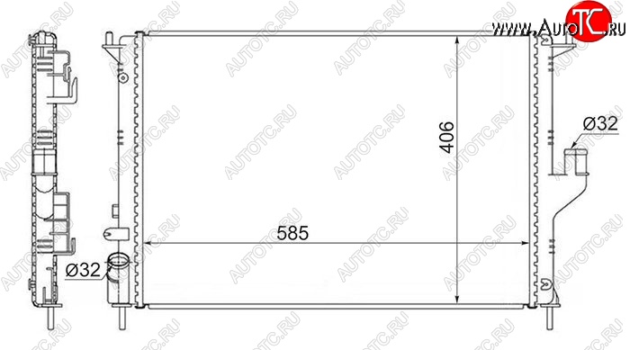 3 899 р. Радиатор SAT (1.4/1.6 с кондиционером, 2.0 без АС) Renault Duster HS дорестайлинг (2010-2015)  с доставкой в г. Москва