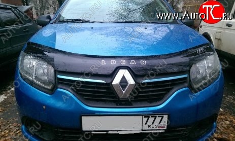 999 р. Дефлектор капота Russtal Renault Logan 2 рестайлинг (2018-2024)  с доставкой в г. Москва