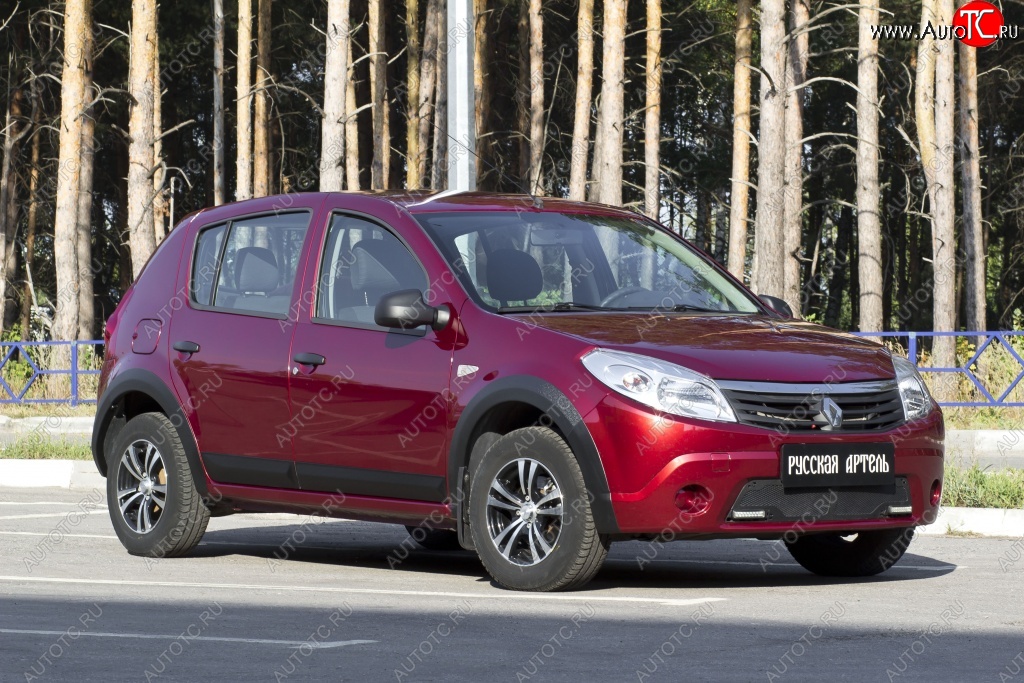 2 489 р. Накладки на колёсную арку RA (Передняя правая)  Renault Sandero Stepway  (BS) (2010-2014) (Поверхность шагрень)  с доставкой в г. Москва