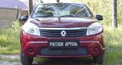 2 089 р. Защитная сетка решетки переднего бампера РА Renault Sandero (BS) (2009-2014)  с доставкой в г. Москва. Увеличить фотографию 2