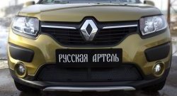 2 079 р. Защитная сетка решетки переднего бампера РА  Renault Sandero Stepway  (B8) (2014-2018) дорестайлинг  с доставкой в г. Москва. Увеличить фотографию 3