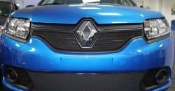 1 469 р. Нижняя сетка на бампер Russtal (черная) Renault Sandero (B8) дорестайлинг (2014-2018)  с доставкой в г. Москва. Увеличить фотографию 2