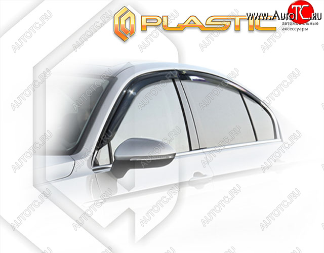 2 269 р. Дефлектора окон CA-Plastic Volkswagen Passat B8 седан дорестайлинг (2015-2019) (Classic полупрозрачный)  с доставкой в г. Москва