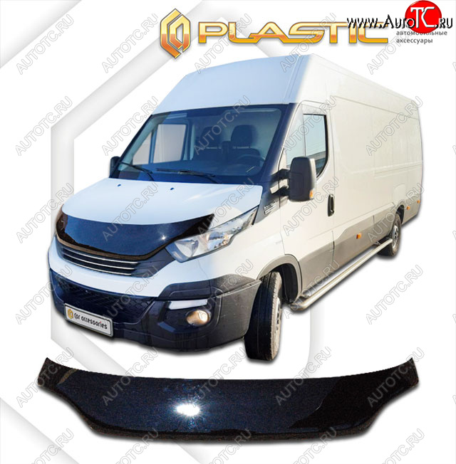 2 599 р. Дефлектор капота (exclusive) CA-Plastic  Iveco Daily (2014-2019) фургон (Classic чёрный, Без надписи)  с доставкой в г. Москва