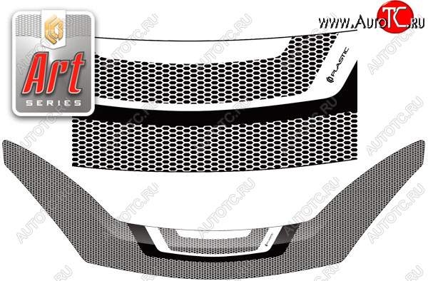 2 479 р. Дефлектор капота CA-Plastic  Renault Sandero  (BS) (2009-2014) (Art чёрная)  с доставкой в г. Москва