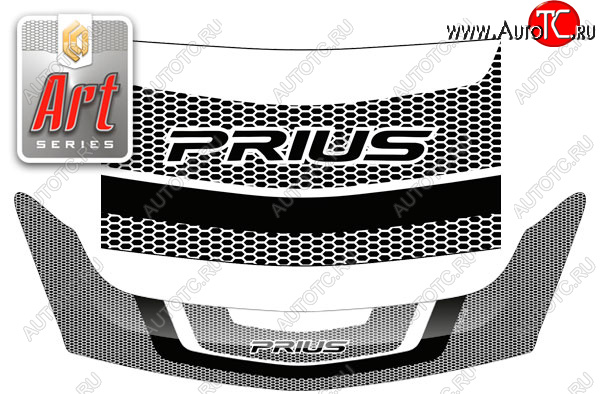 2 879 р. Дефлектор капота (левый руль) Art графит  Toyota Prius  XW20 (2003-2011) дорестайлинг, рестайлинг (Art графит)  с доставкой в г. Москва