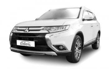 Защита переднего бампера (короткая диаметр 57 мм) Arbori Mitsubishi Outlander GF 2-ой рестайлинг (2015-2018)