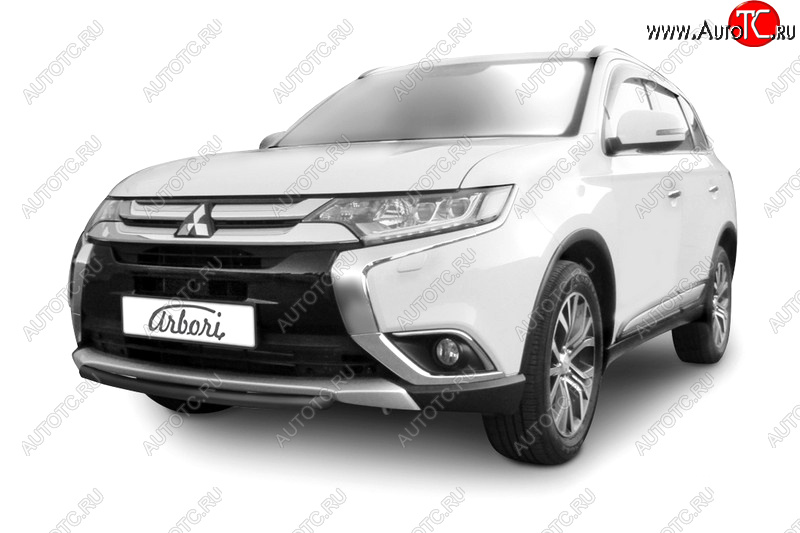 12 349 р. Защита переднего бампера (короткая диаметр 57 мм) Arbori  Mitsubishi Outlander  GF (2015-2018) 2-ой рестайлинг  с доставкой в г. Москва