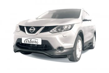 1 899 р. Защита переднего бампера (диаметр 57 мм) Arbori  Nissan Qashqai  2 (2013-2019) J11 дорестайлинг  с доставкой в г. Москва. Увеличить фотографию 1