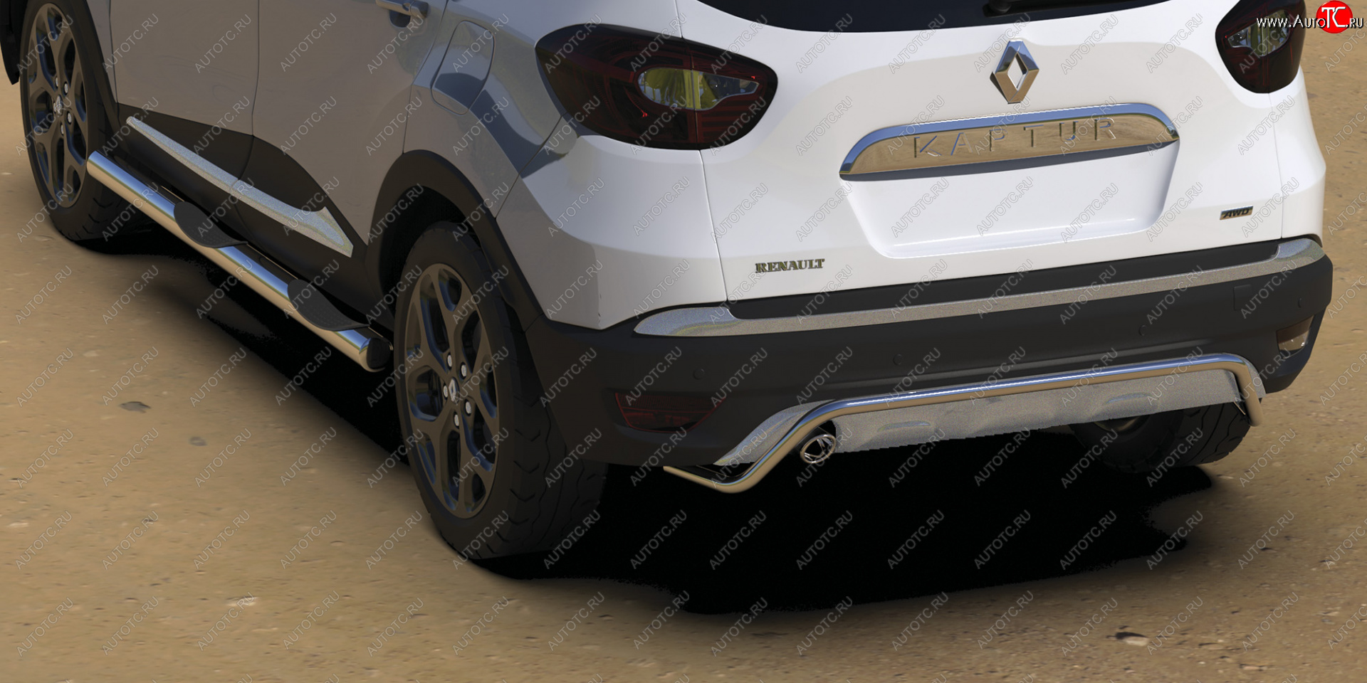 17 849 р. Защита заднего бампера (диаметр 42 мм) Arbori Renault Kaptur дорестайлинг (2016-2020)  с доставкой в г. Москва