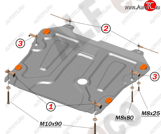 11 999 р. Защита картера двигателя и КПП Alfeco  Chevrolet Cruze ( J300,  J305,  J308) (2009-2015) седан дорестайлинг, хэтчбек дорестайлинг, седан рестайлинг, универсал рестайлинг, хэтчбек рестайлинг (Алюминий 4 мм)  с доставкой в г. Москва